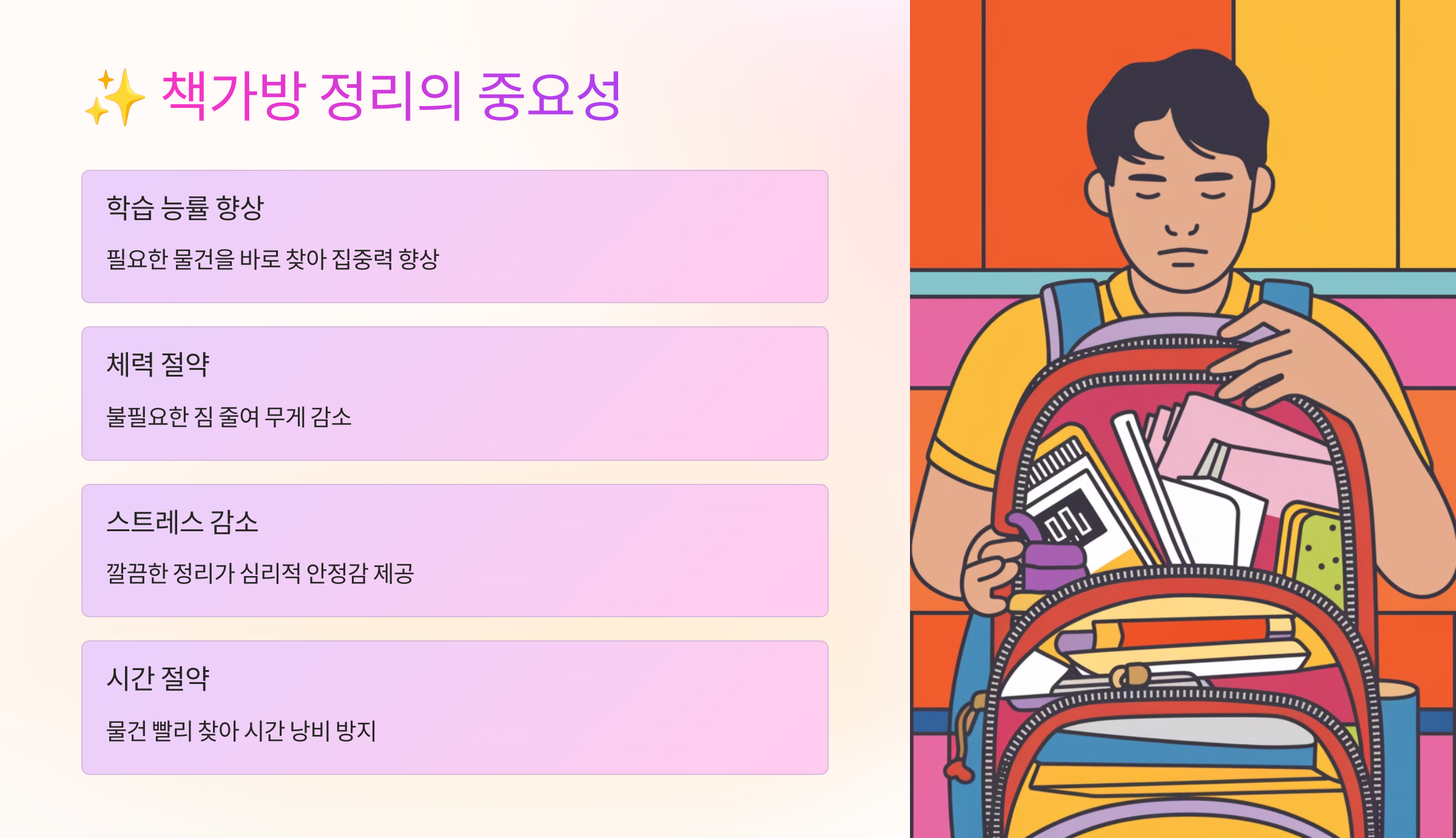 ✨ 책가방 정리의 중요성