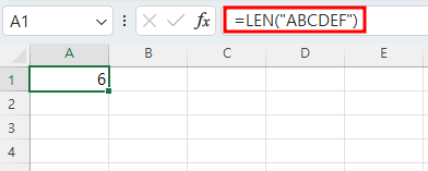 엑셀 LEN함수 예제