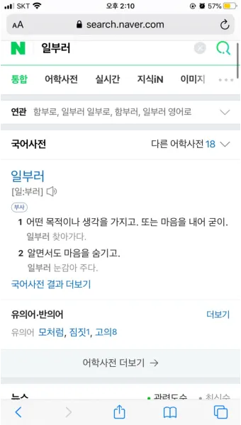 일부러 일부로 맞춤법 뜻 사투리_15