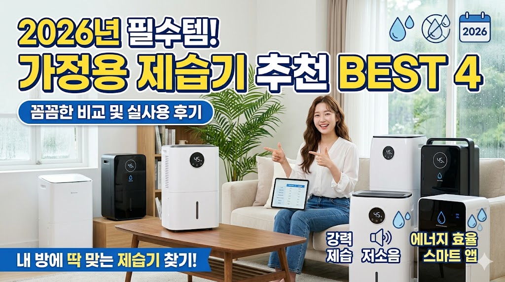 [2026 필수 가전] 올여름 역대급 장마 대비! 가정용 제습기 추천 및 똑똑한 고르는 법 완벽 가이드