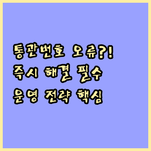 개인통관번호 오류 해결을 위한 체계적..