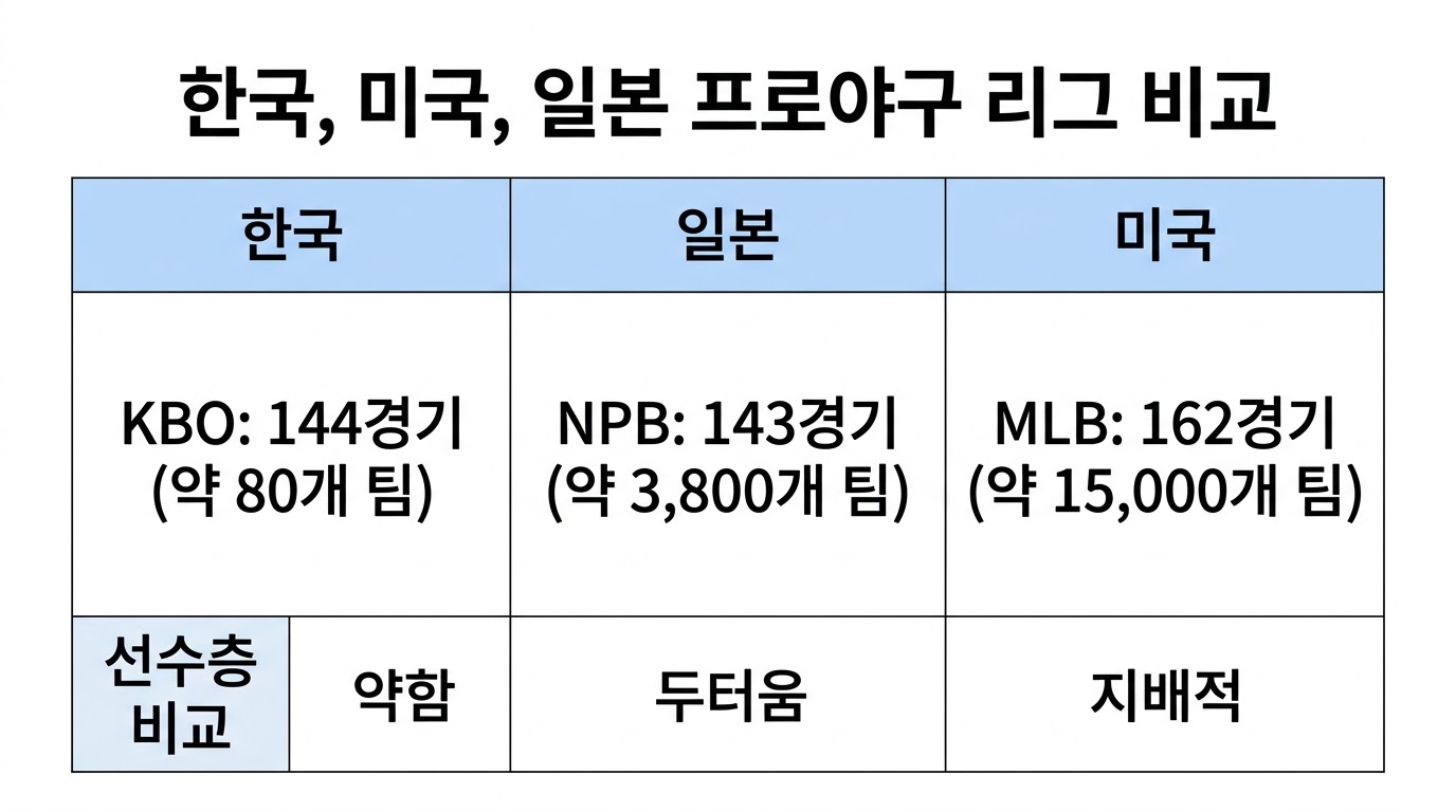 한국, 미국, 일본 비교