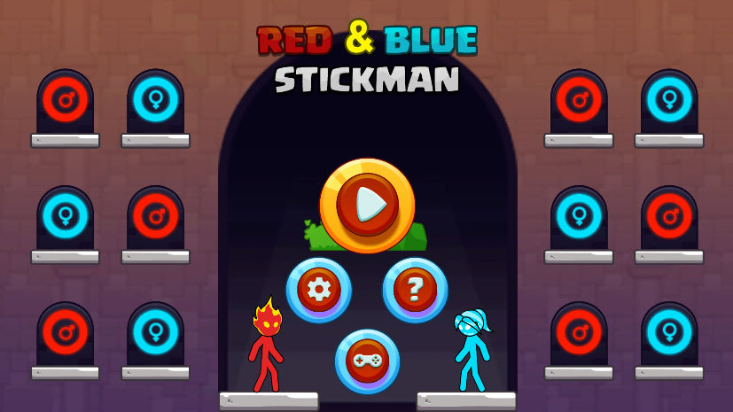 레드 앤 블루 스틱맨 메인화면