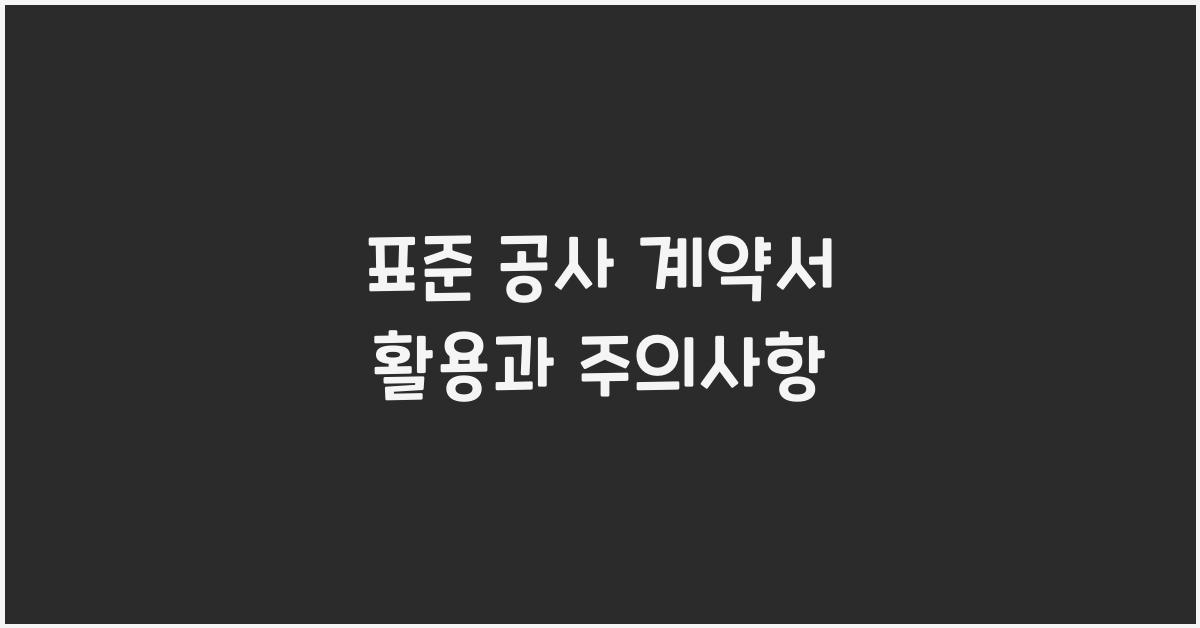 표준 공사 계약서