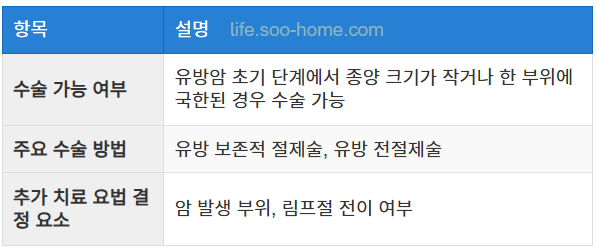 유방암 초기 단계의 치료 접근법