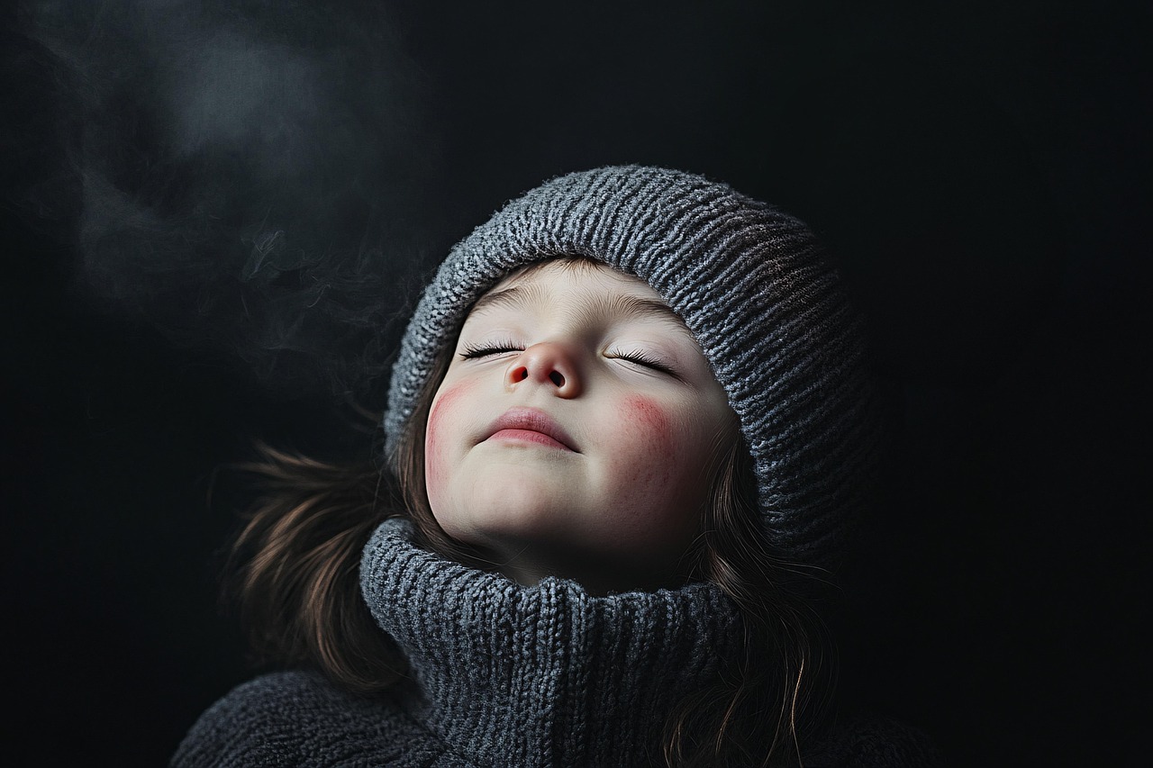 편하게 눈을 감고 있는 아이의 모습