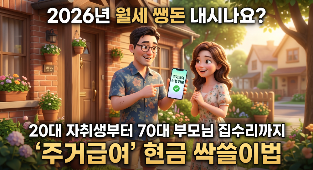 주거급여 제도를 재현한 캐릭터 이미지