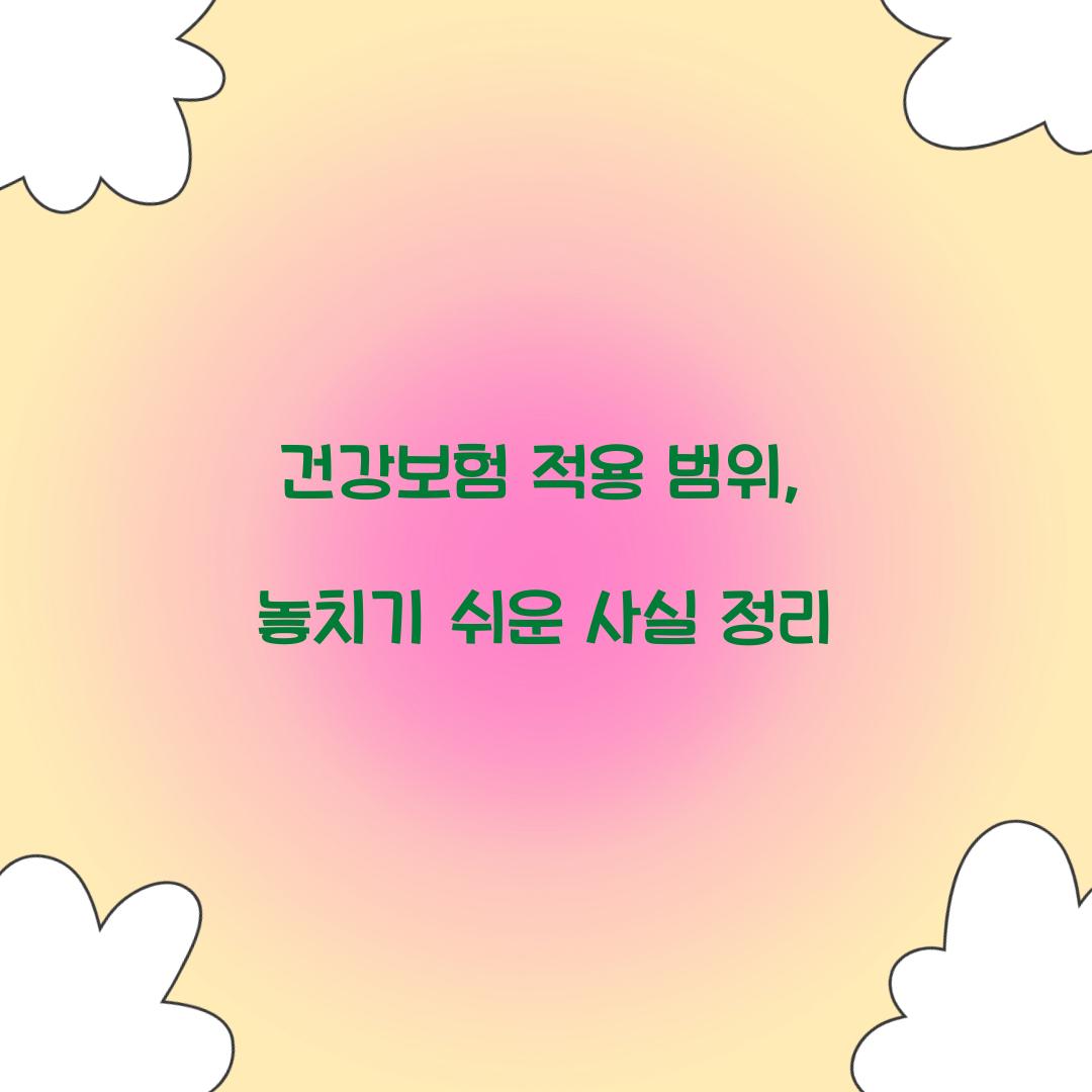 건강보험 적용 범위