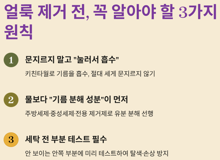 문지르지 말고 눌러서 흡수