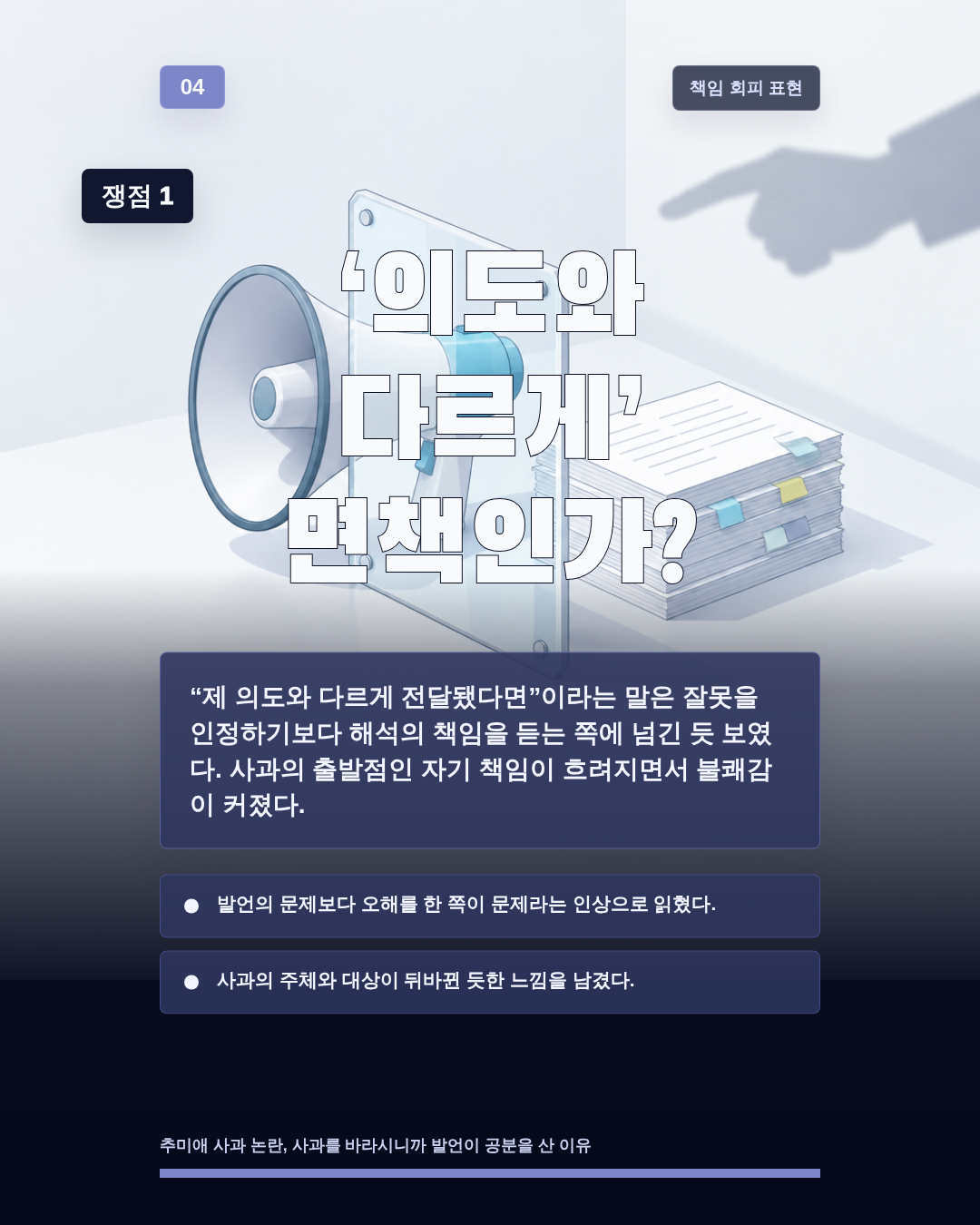 ‘의도와 다르게’ 면책인가?