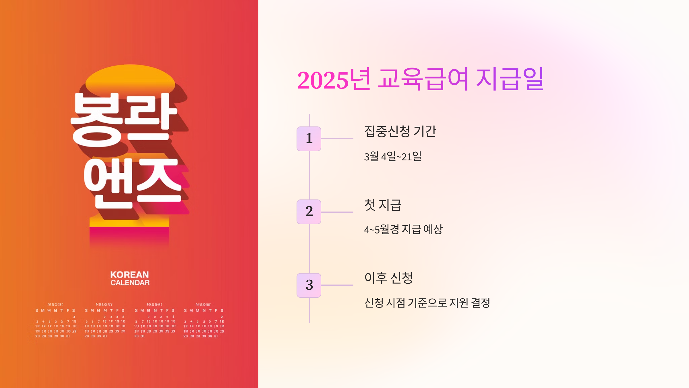📅 2025년 교육급여 지급일 및 지원 내용