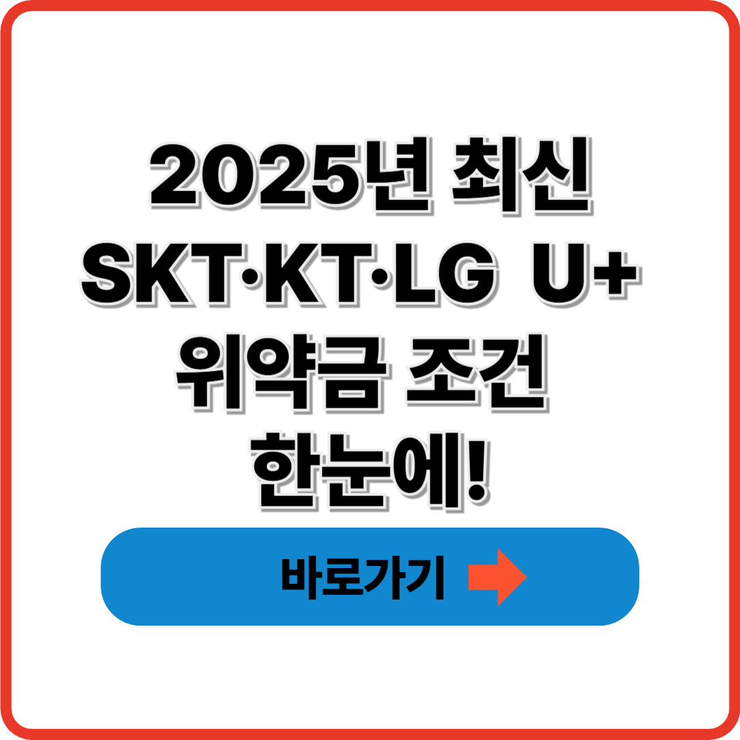 2025년 SKT vs KT vs LG 위약금 면제 조건 비교표 총정리