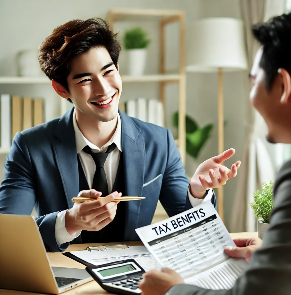 전문가와 임대사업자혜택에 대해 상담 중