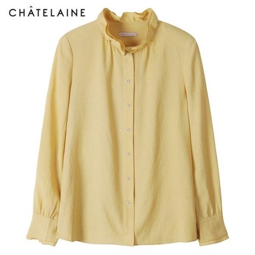 샤트렌 넥 프릴 포인트 셔츠 블라우스 P326622456