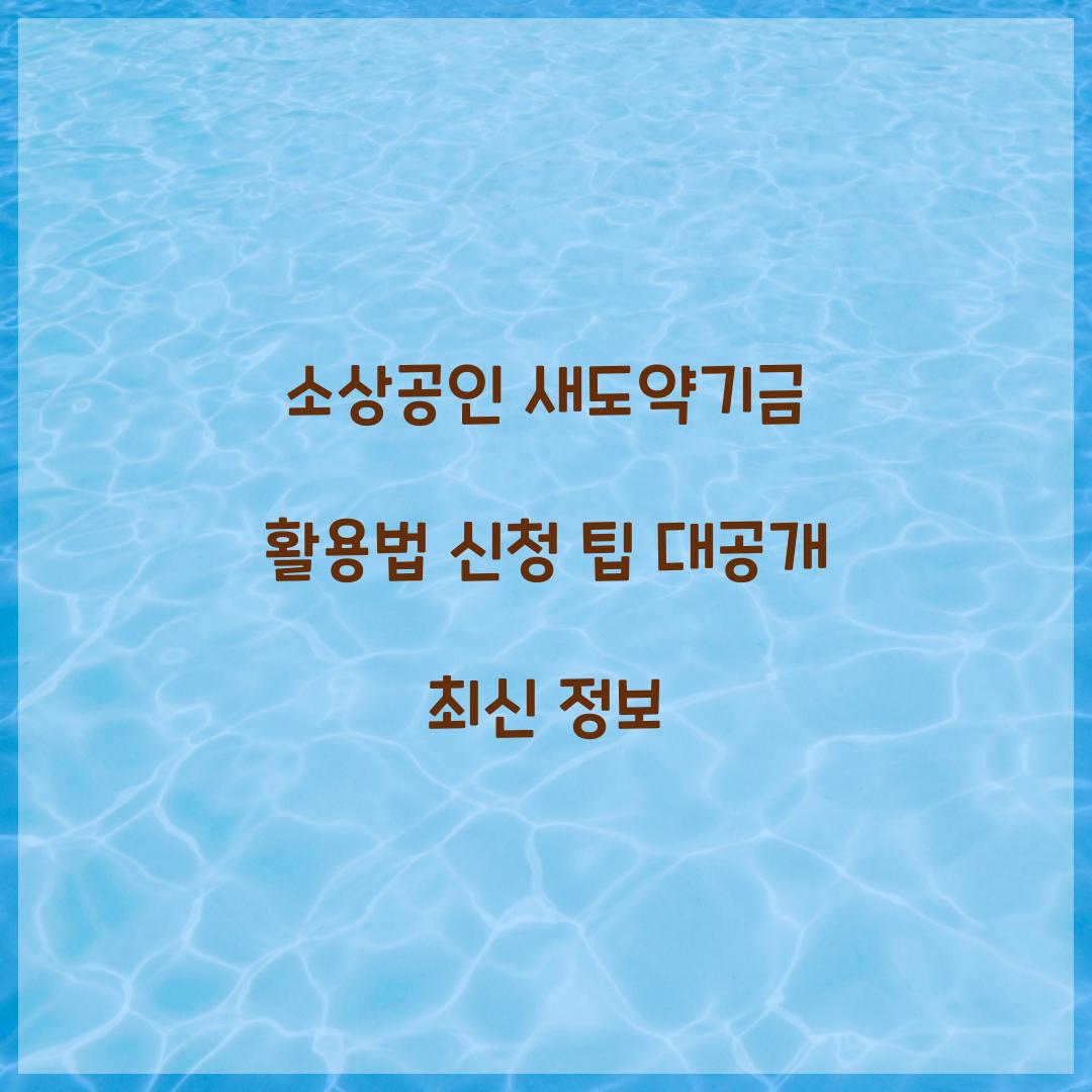 소상공인 새도약기금