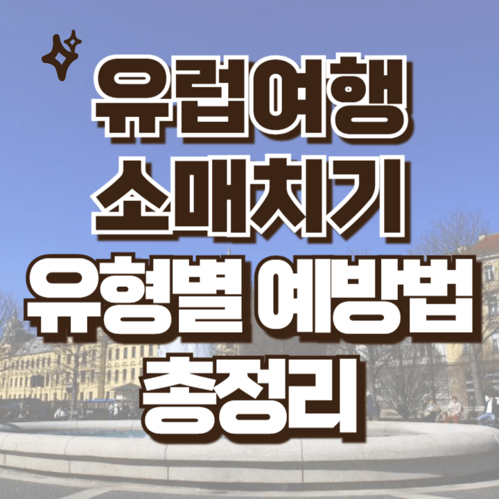 유럽여행 소매치기 도난 방지법 예방법