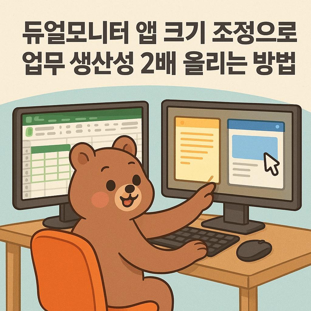 듀얼모니터 앱 크기 조정으로 업무 생산성 2배 올리는 방법