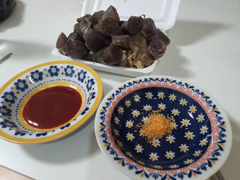 순대-초장-소금후추