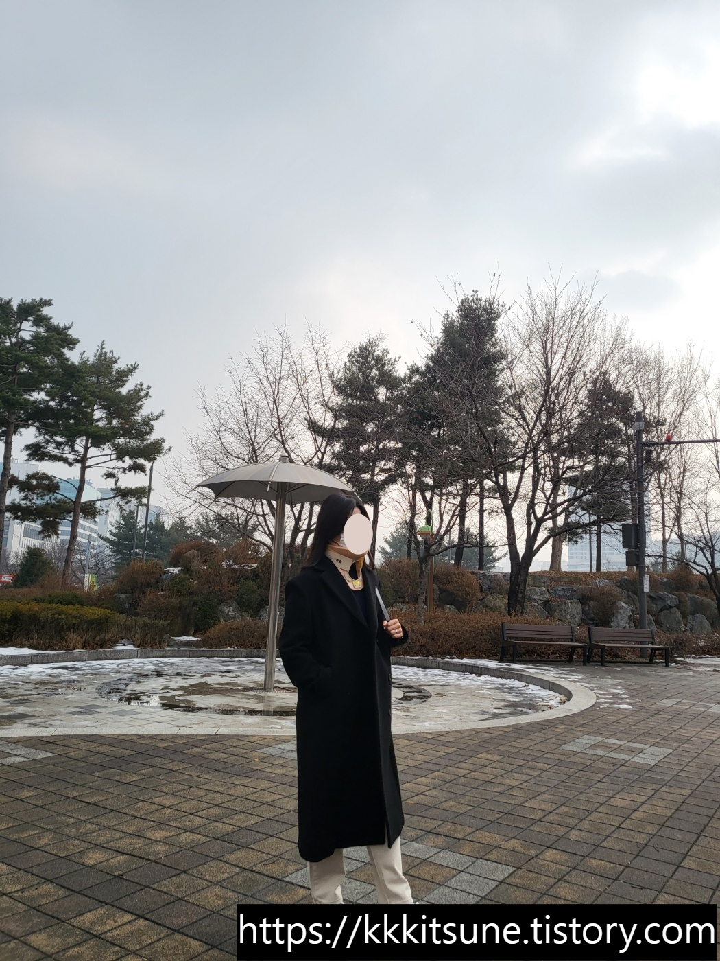 파사드패턴 캐시미어 미니멀 코트 블랙 최근 착용샷