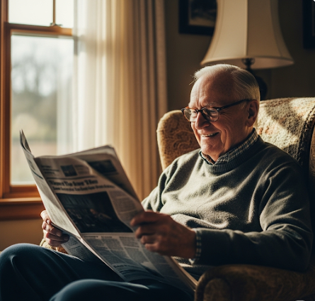 신문 읽는 시니어