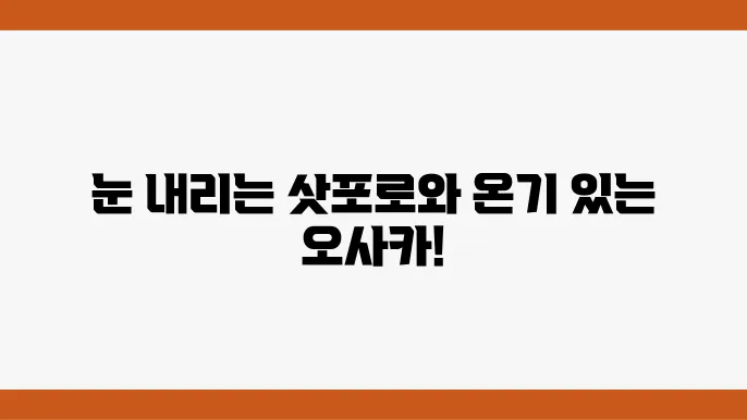 겨울 날씨에 맞춘 여행지 추천, 오사카와 삿포로