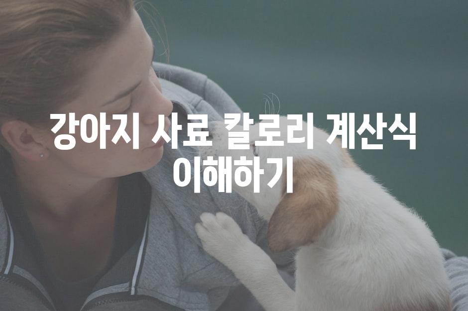 강아지 사료 칼로리 계산식 이해하기