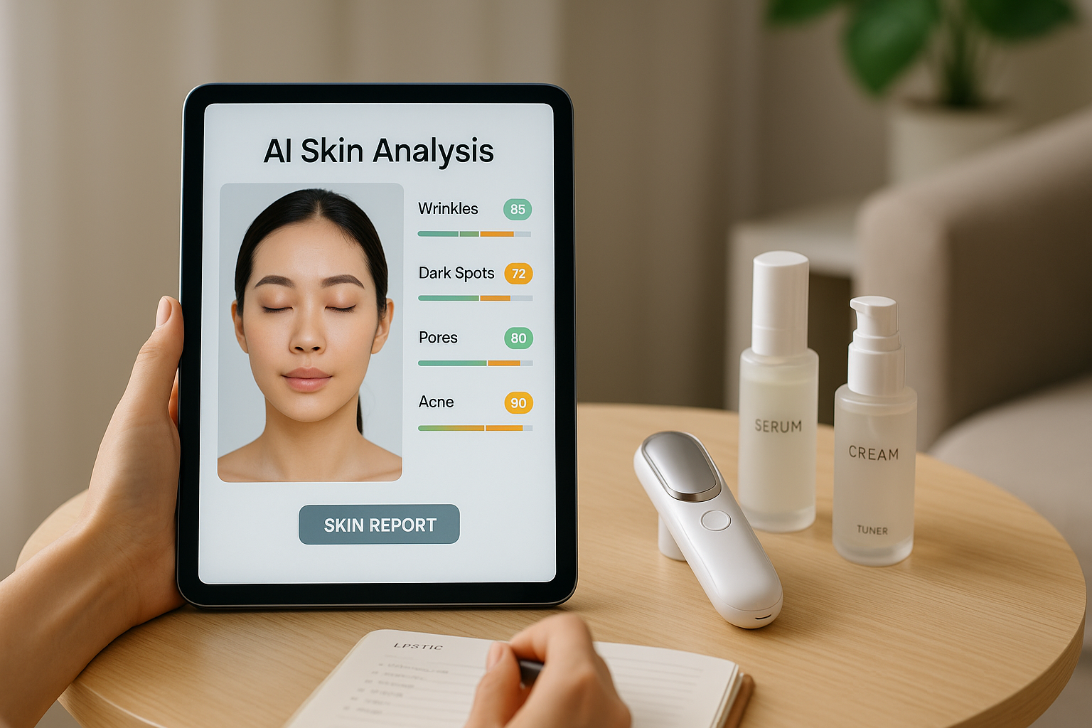 정밀 AI 피부 진단 결과와 맞춤형 스킨 케어