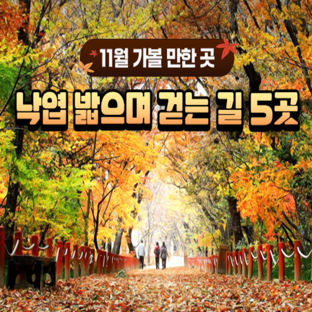 낙엽 밟으며 걷는 모습