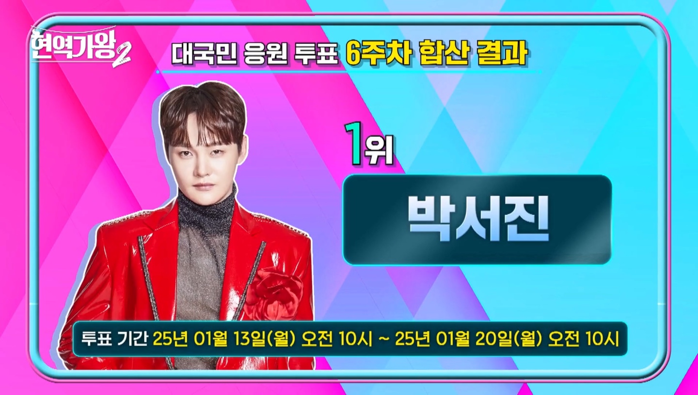 현역가왕2 대국민 투표 6주차 결과