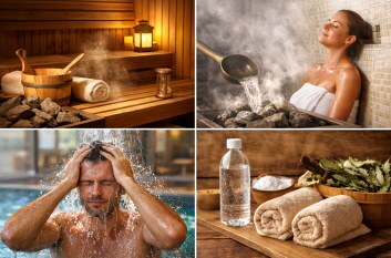 건강한 사우나 즐기는 이미지