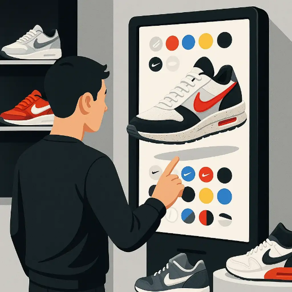 다양한 컬러 팔레트와 디지털 시뮬레이션이 브랜드 경험을 확장하는 모습