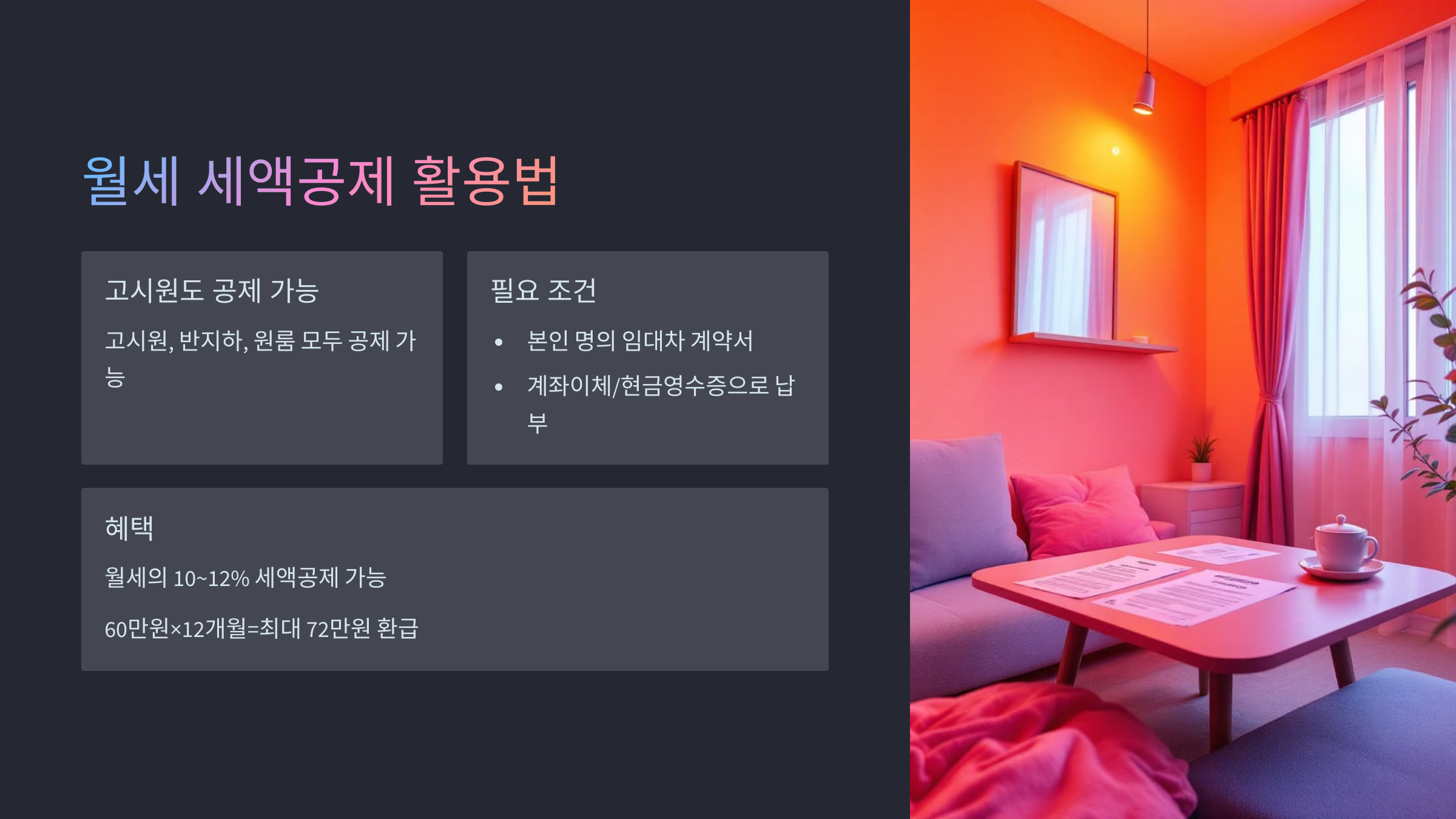 월세 세약공제 활용법