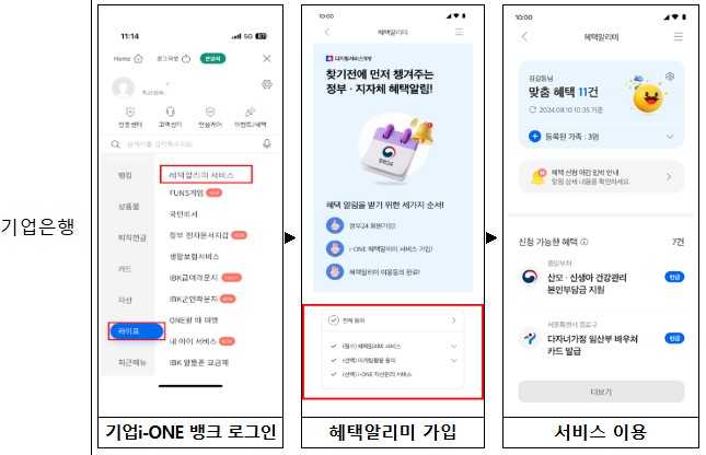 혜택알리미 다운로드 방법(이미지출처 : 행정안전부 홈페이지)