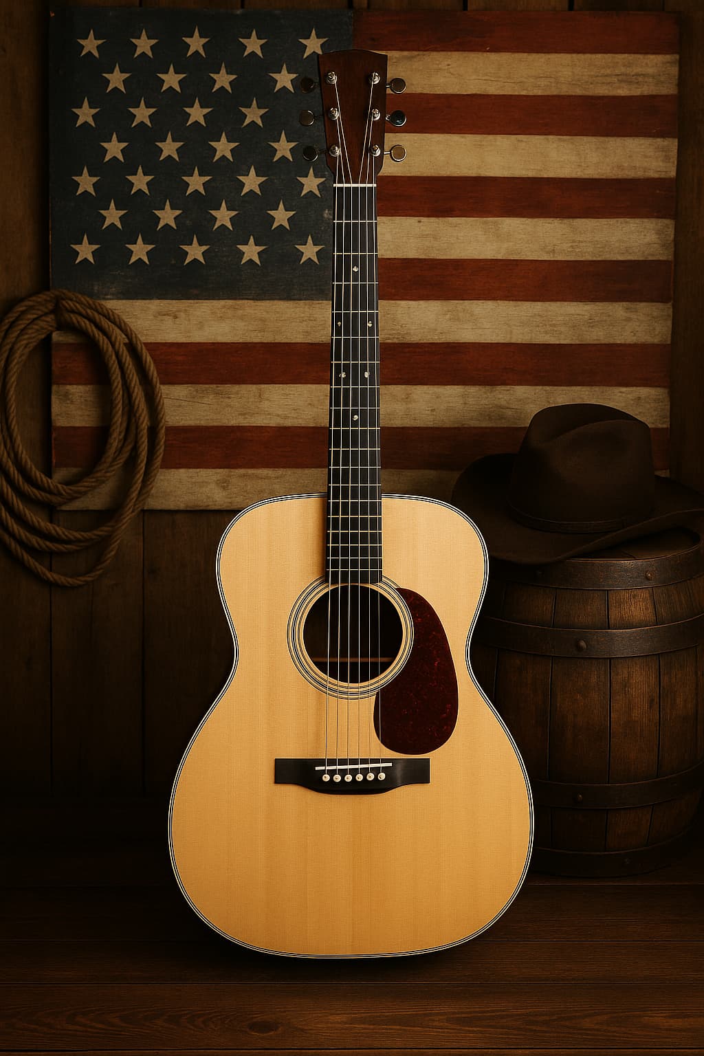 대중문화의 상징적인 악기인 어쿠스틱 기타