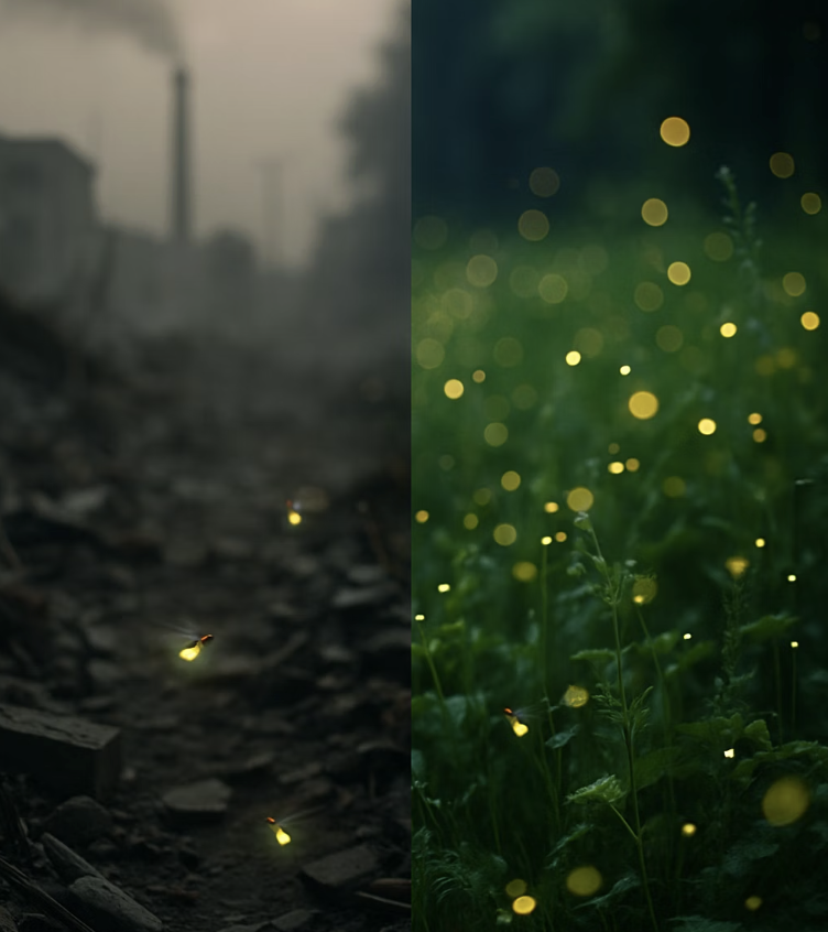 사라져가는 작은 불빛들