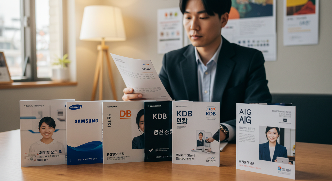 다섯 개 보험사 암보험 상품을 비교 중인 자영업자