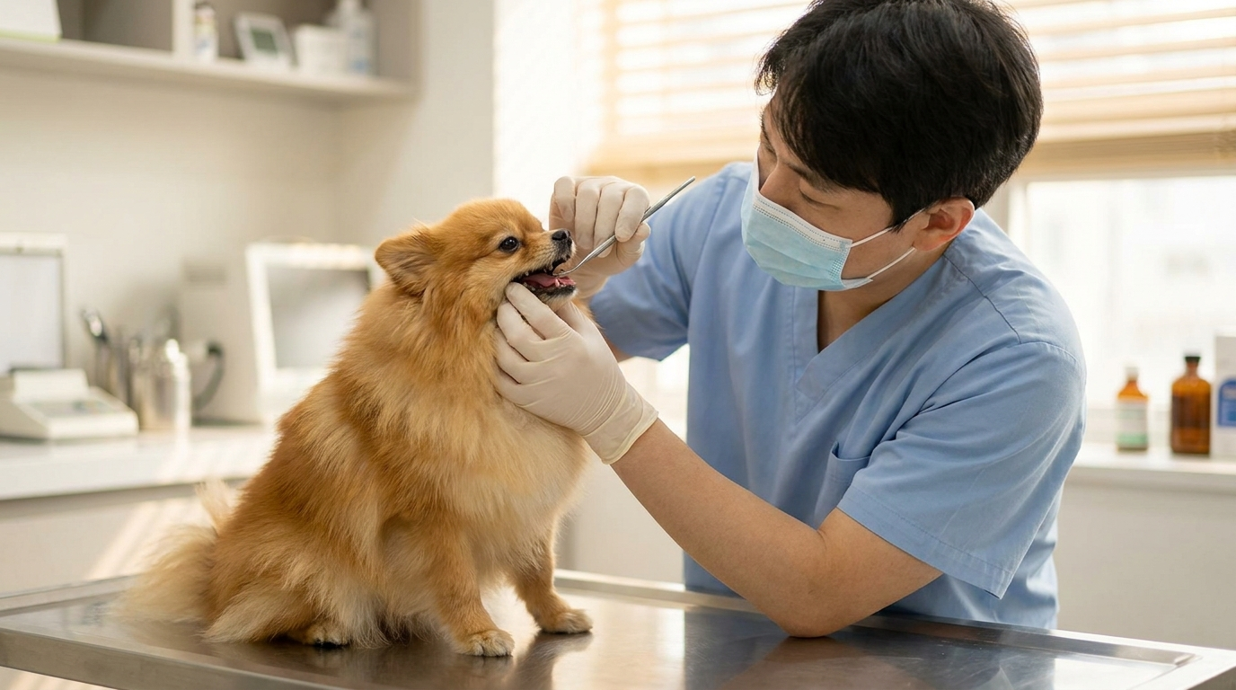 병원에서 강아지 구강 검진