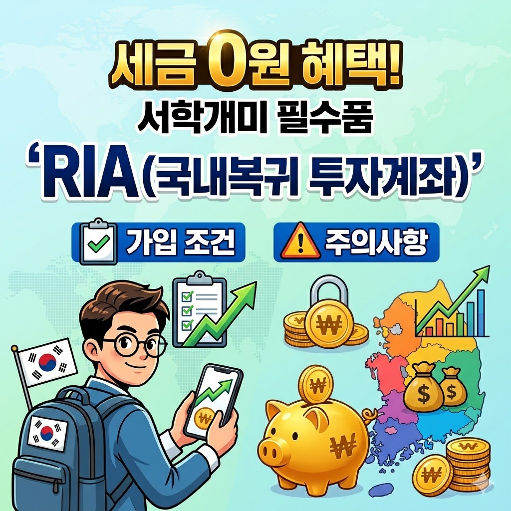 세금 0원 혜택! 서학개미 필수품 'RIA(국내복귀 투자계좌)' 가입 조건 및 주의사항
