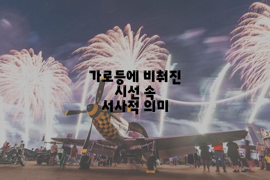 가로등에 비춰진 시선 속 서사적 의미
