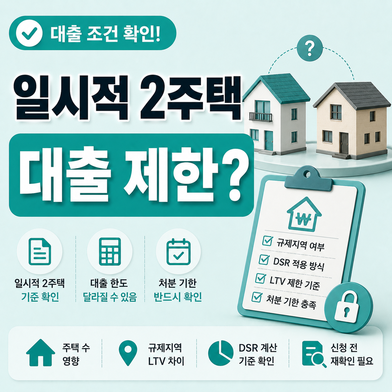 일시적 2주택 상태에서 주담대 대출 제한이 달라지는 조건 안내