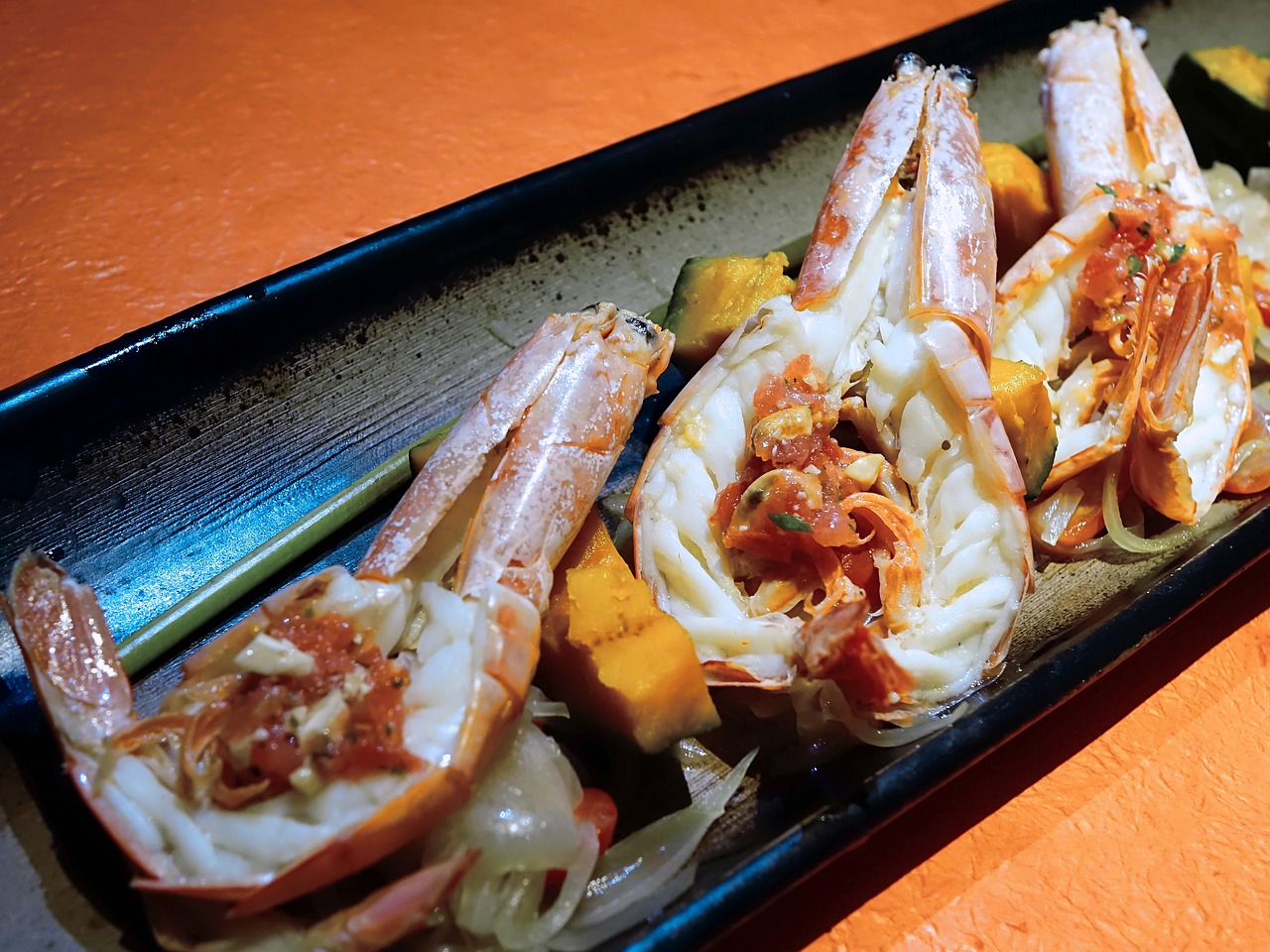 새우 호박 구운 요리