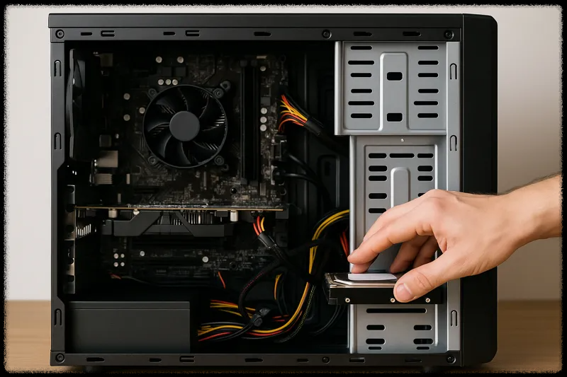 데스크톱 본체를 열어 확인하는 모습