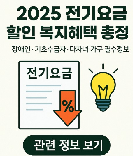 2025 전기요금 할인 복지혜택