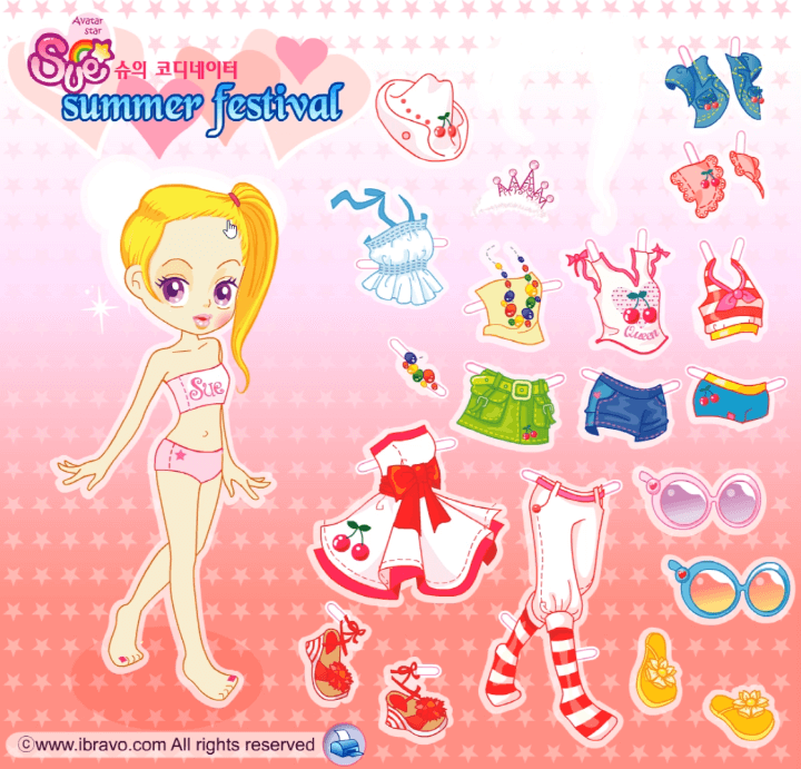 슈의-코디네이터-여름축제-플래시게임-시작-화면