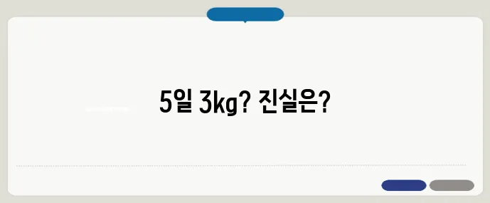 5일 만에 3kg 감량?” 다이어트 보조제의 실제 효과는