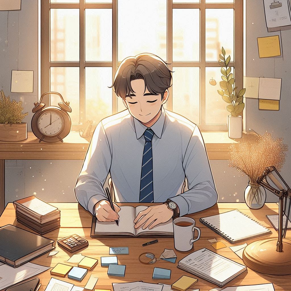 아이템 목록을 메모하고 비교하는 중장년 창업자