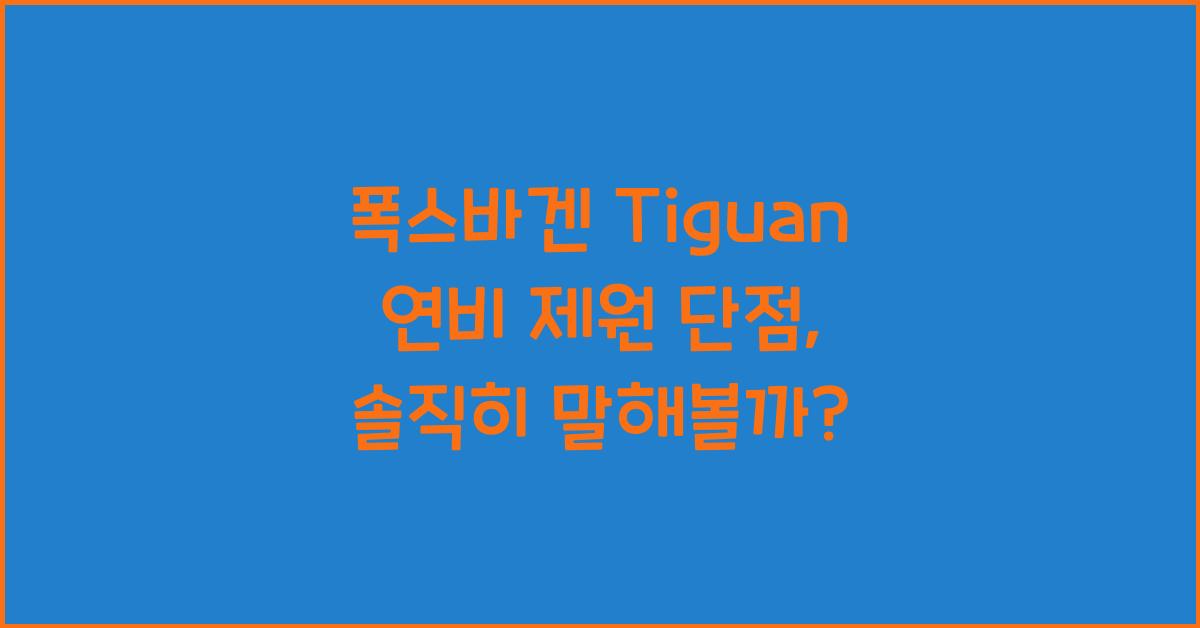 폭스바겐 Tiguan 연비 제원 단점