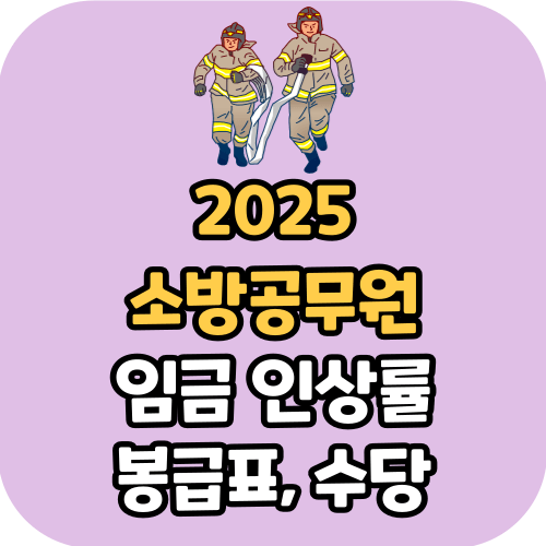 2025년 소방공무원 봉급표 월급 수당