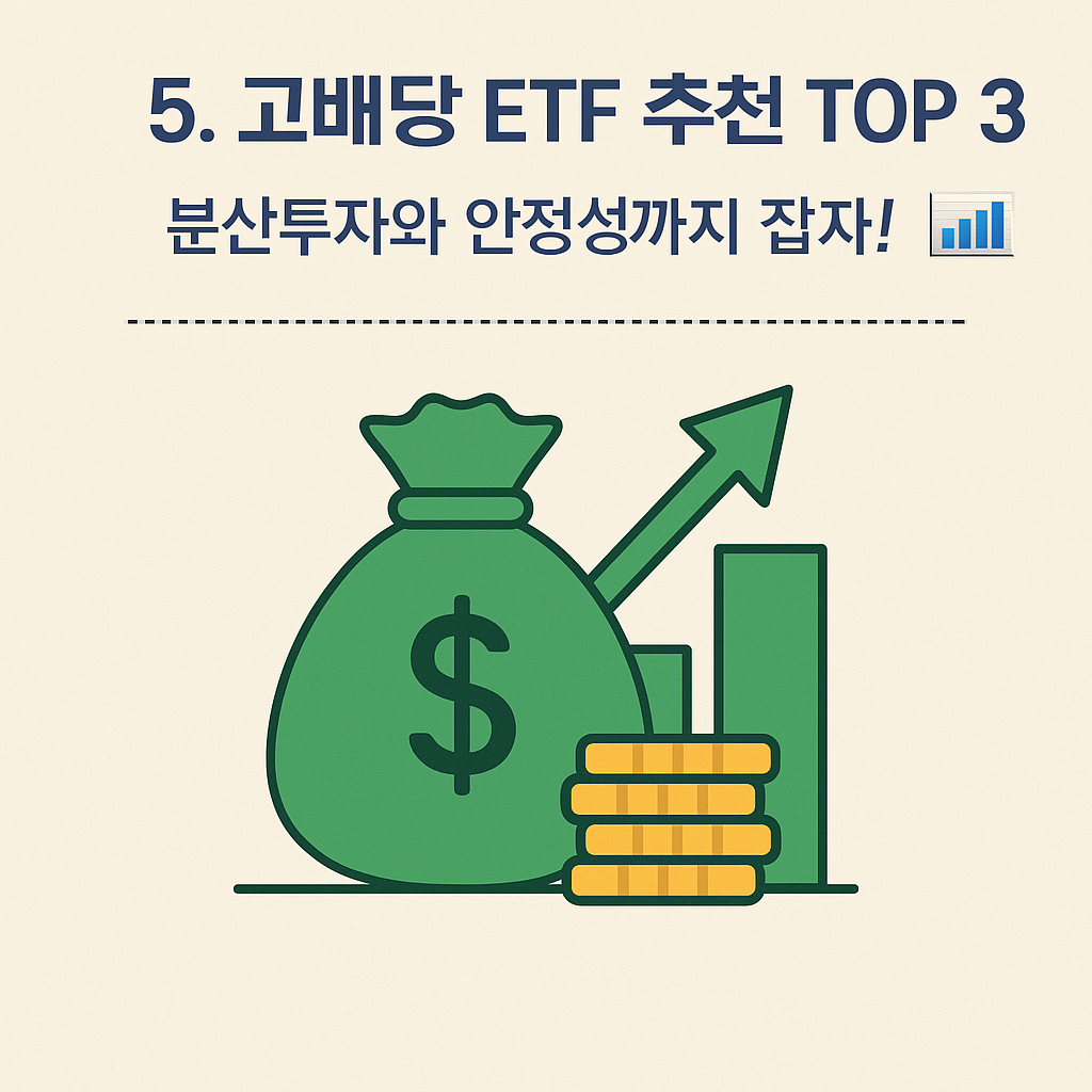 📌 5. 고배당 ETF 추천 TOP 3 – 분산투자와 안정성까지 잡자! 📊 - 타이틀사진