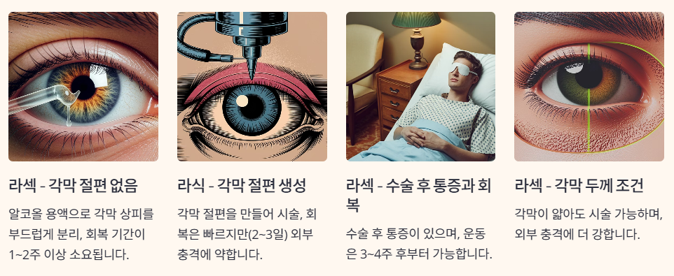 라섹과 라식의 차이점